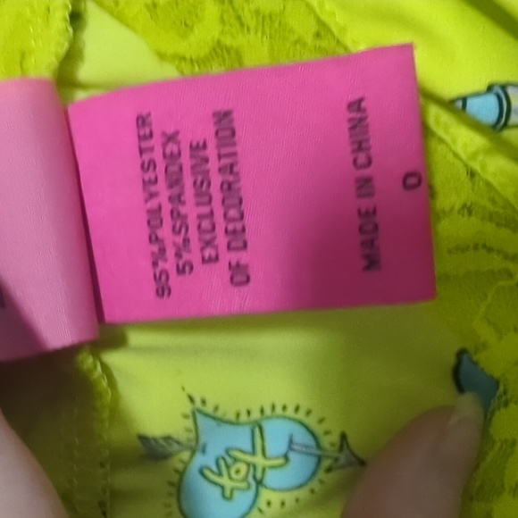 Rare Betsey Johnson Torrid lace slip dress neon - Picture 4 of 6